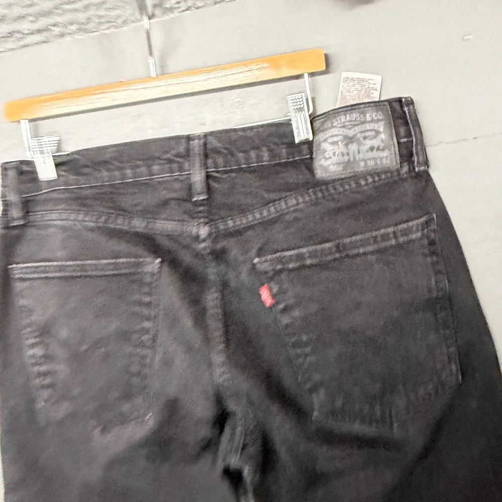 Levis 502 Regular Taper Mens Jeans‎ Black 36x32 Denim Pants 5-Pocket Zip Fly